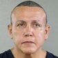 In this Aug. 30, 2015, file photo released by the Broward County Sheriff&#39;s office, Cesar Sayoc is seen in a booking photo, in Miami. Sayoc will not seek immediate release on bail and agreed Friday, Nov. 2, 2018, to be transferred from Miami to New York to face charges of sending explosive devices to prominent Democrats, critics of President Donald Trump and media outlets. (Broward County Sheriff&#39;s Office via AP) **FILE**