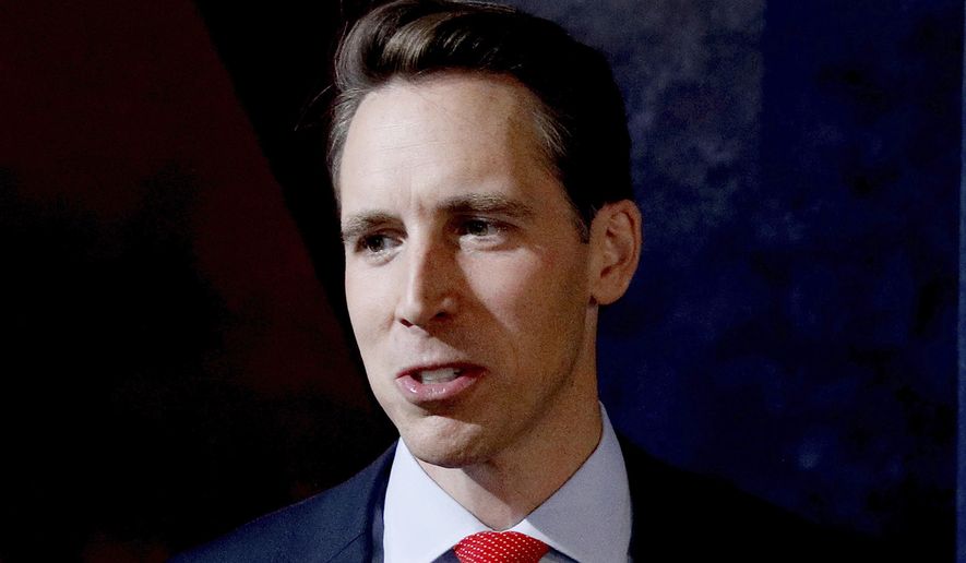 Sen. Josh Hawley, Missouri Republican, is calling for a broad consideration of the effect social media is having on our society. (Associated Press/File)