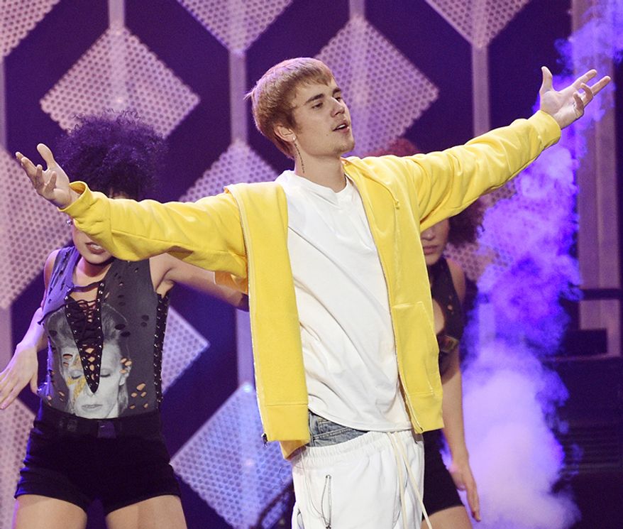 2. Justin Bieber, 24, $265 million
Justin Bieber performs at the 2016 Jingle Ball at Staples Center on Friday, Dec. 2, 2016, in Los Angeles. (Photo by Chris Pizzello/Invision/AP)