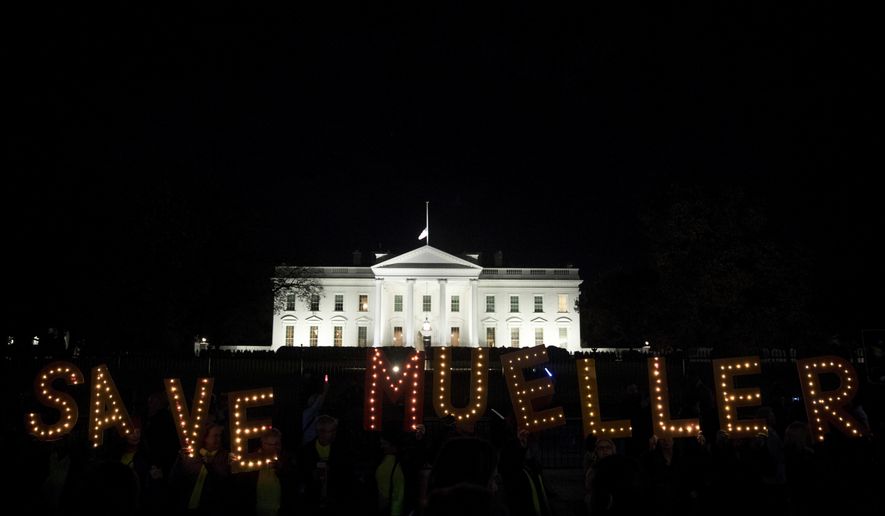 Protesters gather in front of the White House in Washington, Thursday, Nov. 8, 2018, as part of a nationwide &amp;quot;Protect Mueller&amp;quot; campaign demanding that Acting U.S. Attorney General Matthew Whitaker recuse himself from overseeing the ongoing special counsel investigation. (AP Photo/Andrew Harnik)