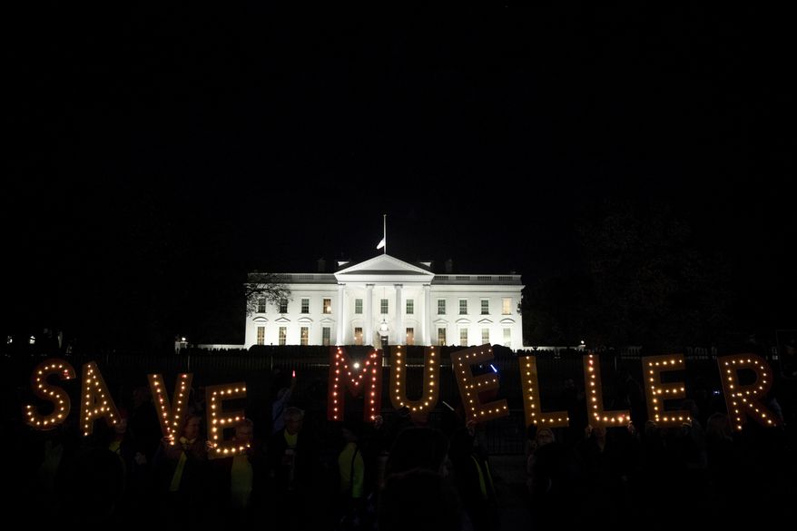 Protesters gather in front of the White House in Washington, Thursday, Nov. 8, 2018, as part of a nationwide &amp;quot;Protect Mueller&amp;quot; campaign demanding that Acting U.S. Attorney General Matthew Whitaker recuse himself from overseeing the ongoing special counsel investigation. (AP Photo/Andrew Harnik)