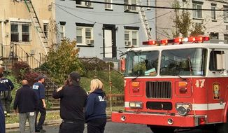 Truck 17 responds to a fire on the 700 block of 51st Street on Nov. 6. After the fire, a firefighter was thrown from the truck and broke his leg when the truck&#39;s faulty ladder suddenly moved during a training exercise, three sources said. (D.C. Fire and EMS Department)