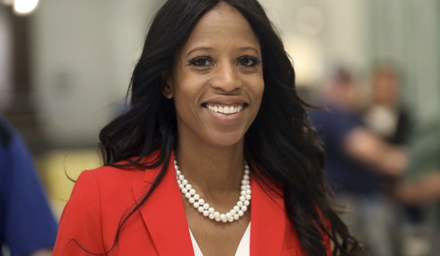 FILE - In this Nov. 6, 2018, file photo, Republican U.S. Rep. Mia Love walks to greets supporters during an election night party, in Lehi, Utah. Love has cut into Democratic challenger Ben McAdams&#x27; lead as vote-counting continues in the race that remains too close to call a week after Election Day. (AP Photo/Rick Bowmer, File)