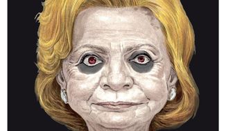 Hillary Clinton illustration by Alexander Hunter/The Washington Times
