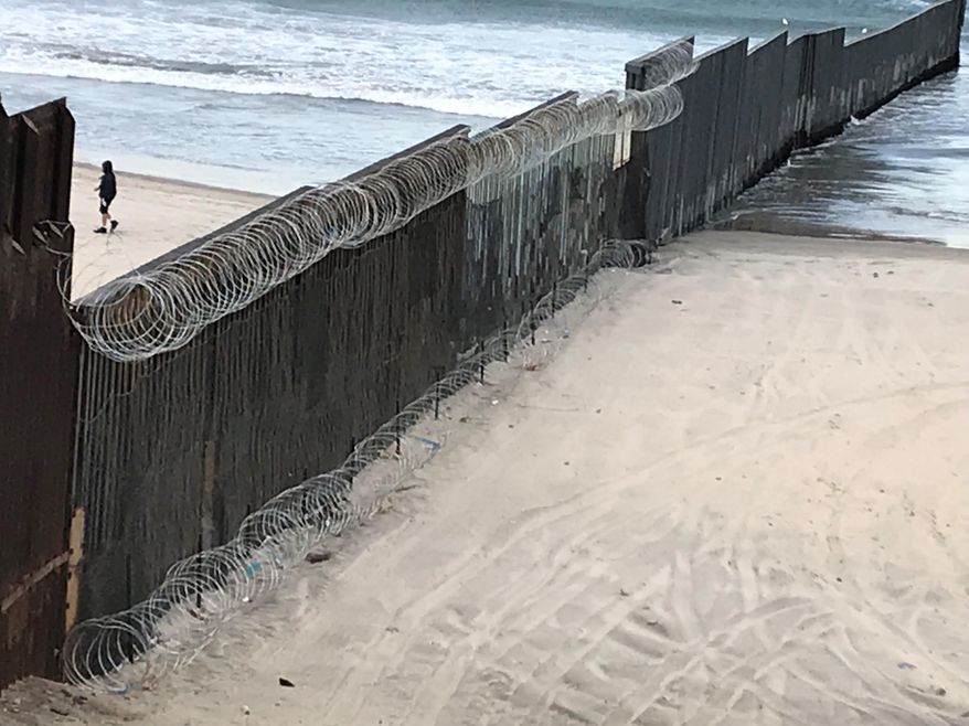 Razor wire deployed along the border. (Photo credit: Department of Homeland Security)