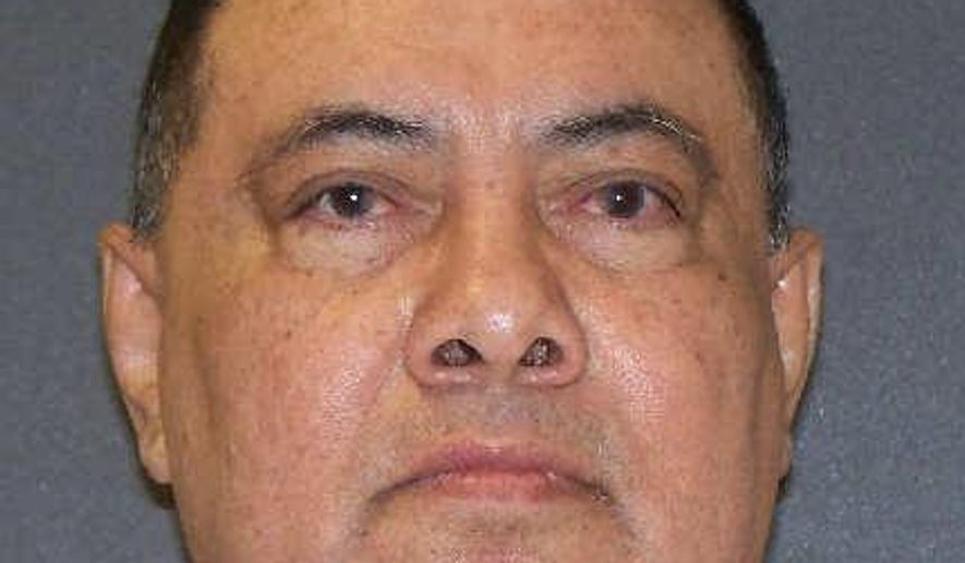 This undated photo provided by the Texas Department of Criminal Justice shows Roberto Moreno Ramos. Ramos is scheduled for lethal injection for the 1992 killings of his 42-year-old wife, Leticia, their 7-year-old daughter, Abigail, and their 3-year-old son, Jonathan, at their home in Progreso, located along the Mexico border about 20 miles (32.19 kilometers) southeast of McAllen. Prosecutors say Ramos killed his loved ones and then buried them underneath his home's freshly tiled bathroom floor. Authorities say he bludgeoned his family members so he could marry the woman he was having an extramarital affair with at the time. (Texas Department of Criminal Justice via AP)