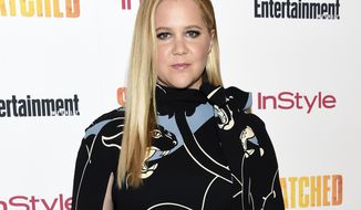 FILE - In this May 2, 2017 file photo, actress Amy Schumer attends a special screening of &amp;quot;Snatched&amp;quot; in New York. Schumer has been hospitalized for severe, second-trimester nausea and apologized to fans in Dallas for canceling a stand-up show. She said on Instagram Thursday, Nov. 15, 2018,  in a post accompanying a photo of herself in a hospital bed that she and the baby are fine. The “Trainwreck” and “I Feel Pretty” star has been suffering from a condition called hyperemesis gravidarum. Schumer said she’s been more ill during her second trimester than her first.  (Photo by Evan Agostini/Invision/AP, File)