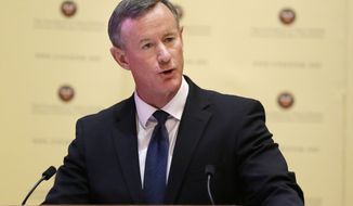 In this Aug. 21, 2014, photo, Navy Adm. William McRaven addresses the Texas Board of Regents in Austin, Texas. President Donald Trump is drawing heavy criticism for faulting a war hero for not capturing al-Qaida leader Osama bin Laden sooner. Trump took shots at retired Adm. William McRaven in a Fox News interview Sunday, Nov. 18, 2018, in which he also asserted that the former Navy SEAL was a “backer” of Trump’s 2016 rival, Hillary Clinton (AP Photo/Eric Gay) **FILE**