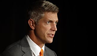 Mike Elias, the Baltimore Orioles&#39; new executive vice president and general manager, speaks at a baseball news conference, Monday, Nov. 19, 2018, in Baltimore. (AP Photo/Patrick Semansky) **FILE**