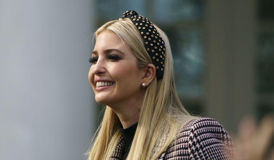 Ivanka Trump, the daughter of President Donald Trump, arrives for a ceremony to pardon the National Thanksgiving Turkey in the Rose Garden of the White House in Washington, Tuesday, Nov. 20, 2018. (AP Photo/Carolyn Kaster) ** FILE **