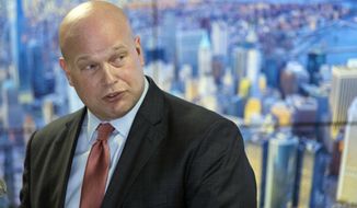 Acting Attorney General Matthew Whitaker addresses law enforcement officials at the Joint Terrorism Task Force, Wednesday, Nov. 21, 2018, in New York. (AP Photo/Mary Altaffer)