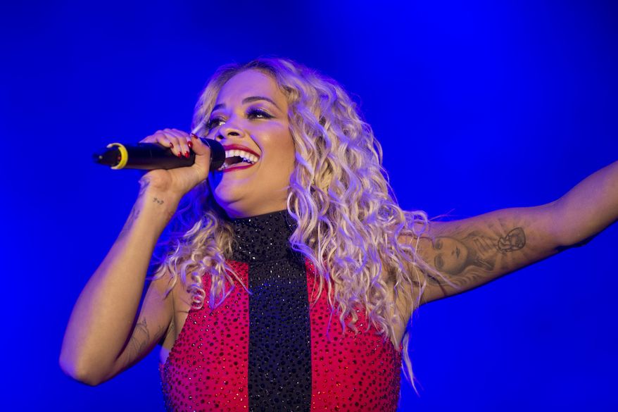 The British singer Rita Ora appeared out of sync with the vocals that viewers heard during parts of her televised performance of "Let You Love Me." (Associated Press photograph)