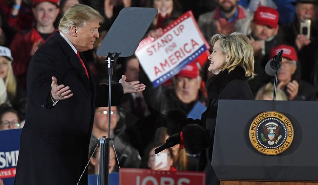 &quot;I&#x27;m here to ask the people of Mississippi to send Cindy Hyde-Smith back so we can make America great again,&quot; said President Trump during the rally in Tupelo, Mississippi. &quot;Don&#x27;t empower the radical Democrats to return us to the failure of the past.&quot; (Associated Press)