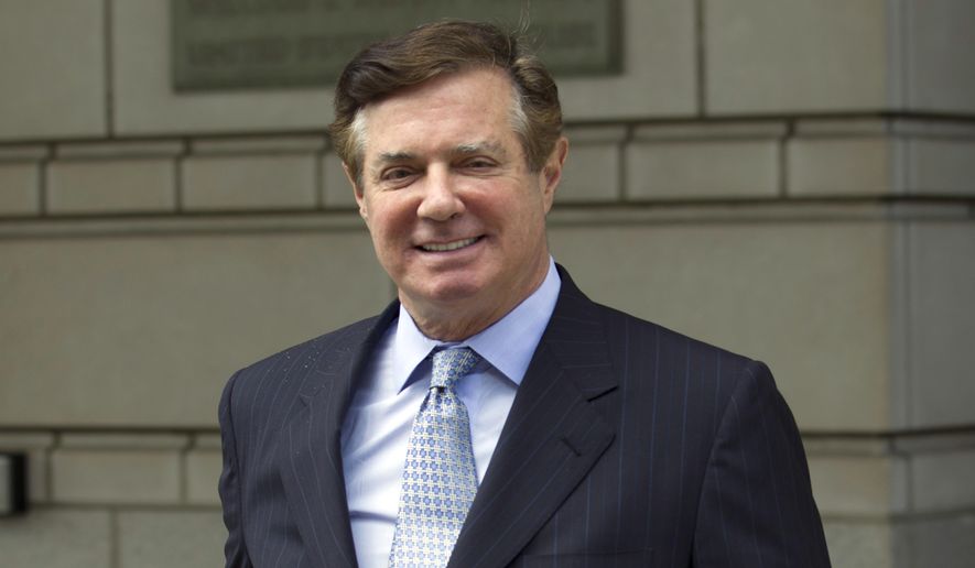 In this May 23, 2018, file photo, Paul Manafort, President Donald Trump&#39;s former campaign chairman, leaves the Federal District Court after a hearing, in Washington. (AP Photo/Jose Luis Magana, File)