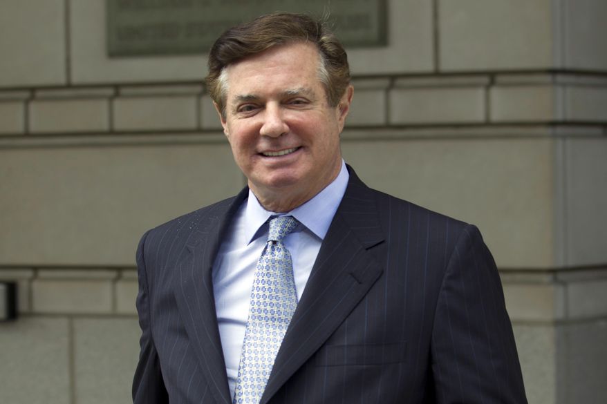 In this May 23, 2018, file photo, Paul Manafort, President Donald Trump&#39;s former campaign chairman, leaves the Federal District Court after a hearing, in Washington. (AP Photo/Jose Luis Magana, File)