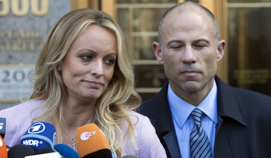 Stormy Daniels and Michael Avenatti have been fixtures on cable television over the past year. (Associated Press/File)