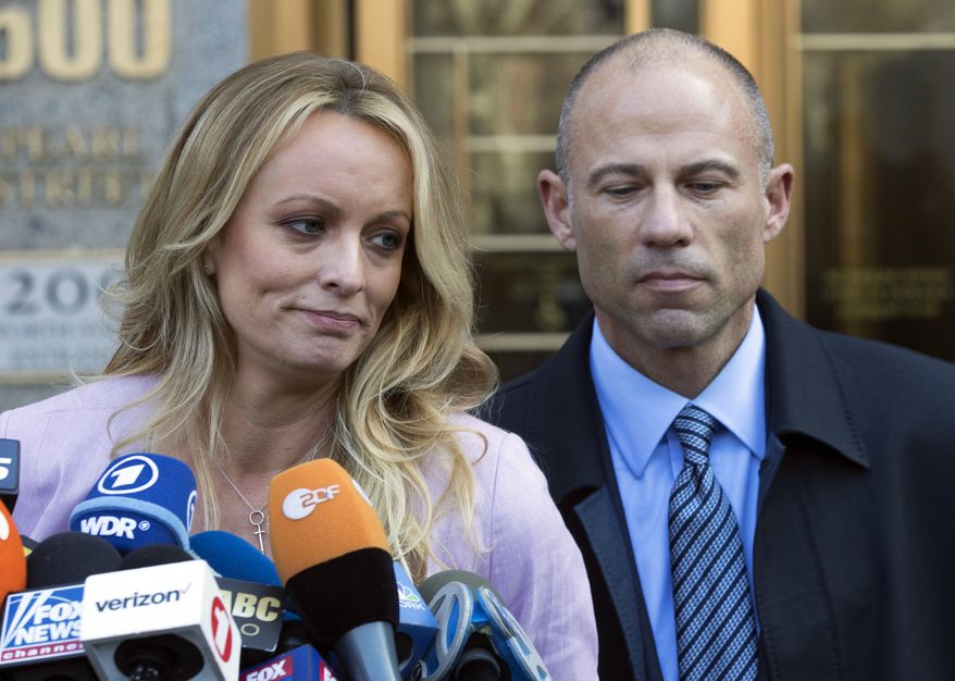Stormy Daniels and Michael Avenatti have been fixtures on cable television over the past year. (Associated Press/File)