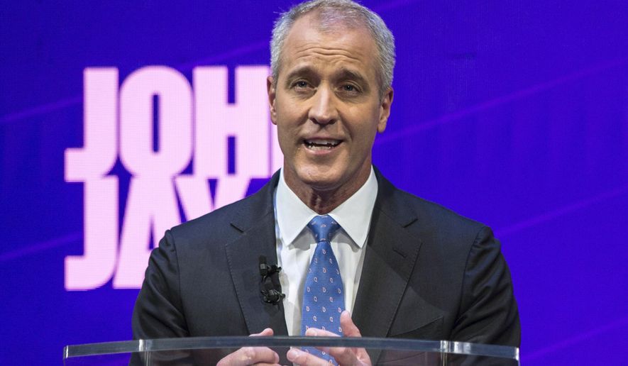  In this Aug. 28, 2018, file photo, candidate U.S. Rep. Sean Patrick Maloney stands at the podium during a debate by the Democratic candidates for New York State Attorney General at John Jay College of Criminal Justice in New York.  (Holly Pickett/The New York Times via AP, Pool, File) ** FILE **