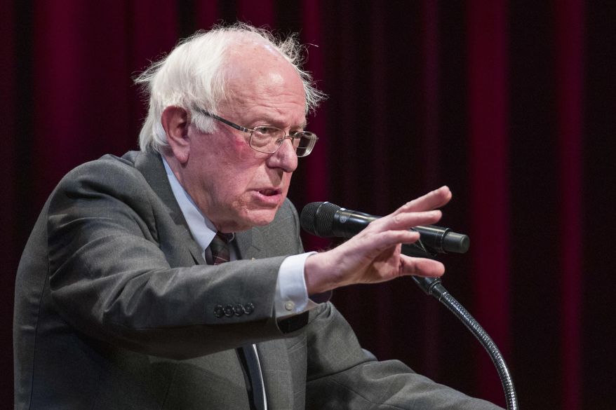 Sen. Bernie Sanders, I-Vt., speaks about his new book, 'Where We Go From Here: Two Years in the Resistance', at a George Washington University/Politics and Prose event, Tuesday, Nov. 27, 2018, in Washington. (AP Photo/Alex Brandon) ** FILE **