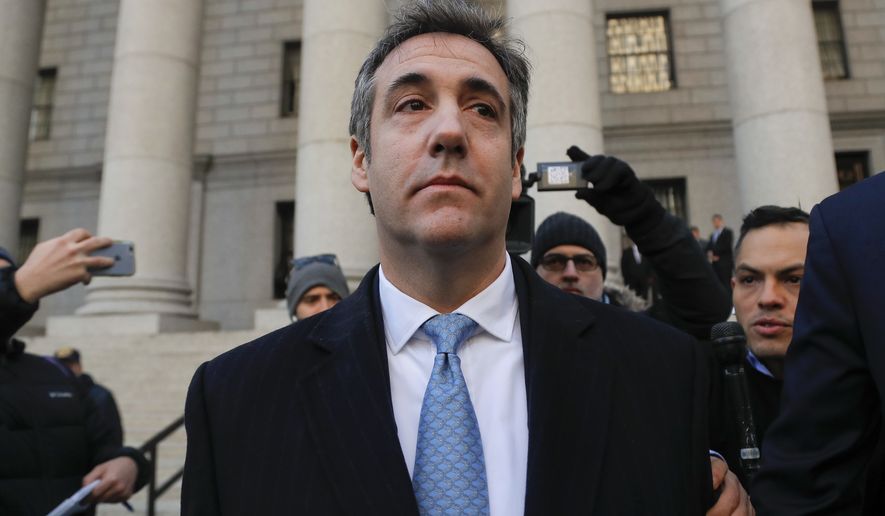 Michael Cohen walks out of federal court, Thursday, Nov. 29, 2018, in New York, after pleading guilty to lying to Congress about work he did on an aborted project to build a Trump Tower in Russia., Cohen told the judge he lied about the timing of the negotiations and other details to be consistent with Trump&#x27;s &quot;political message.&quot; (AP Photo/Julie Jacobson)