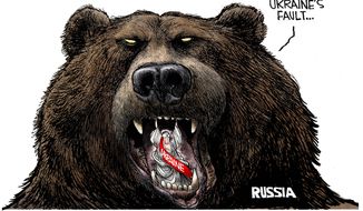 This is all Ukraine&#39;s fault ... (Illustration by Michael Ramirez for Creators Syndicate) 
