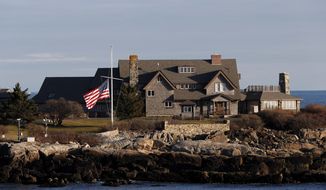 The American flag flies at half-staff in honor of President George H. W. Bush at Walker&#39;s Point, the Bush&#39;s summer home, Saturday, Dec. 1, 2018, in Kennebunkport, Maine. Bush died at the age of 94 on Friday, about eight months after the death of his wife, Barbara Bush. (AP Photo/Robert F. Bukaty)