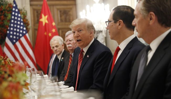 President Donald Trump talks during his bilateral meeting with China&#x27;s President Xi Jinping, Saturday, Dec. 1, 2018 in Buenos Aires, Argentina. (AP Photo/Pablo Martinez Monsivais) ** FILE **