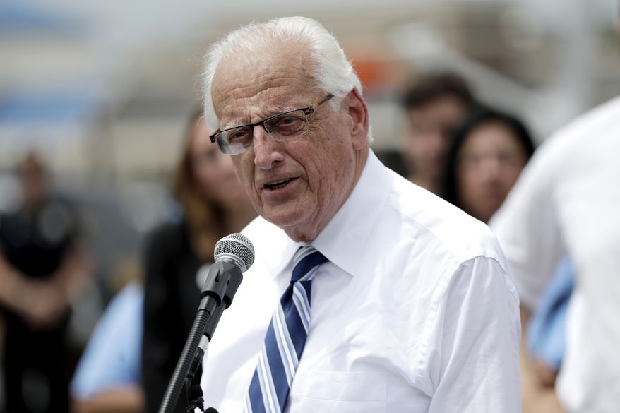 Rep. Bill Pascrell Jr., D-N.J., speaks during a news conference talking about the closing of Toys R Us outside of one of the store locations, Friday, June 1, 2018, in Totowa, N.J. (AP Photo/Julio Cortez) ** FILE **