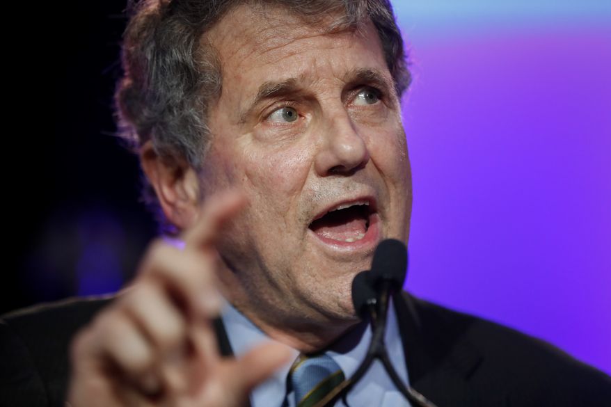 Sen. Sherrod Brown, D-Ohio, speaks after winning his reelection bid during the Ohio Democratic Party election night watch party, Tuesday, Nov. 6, 2018, in Columbus, Ohio. (AP Photo/John Minchillo)