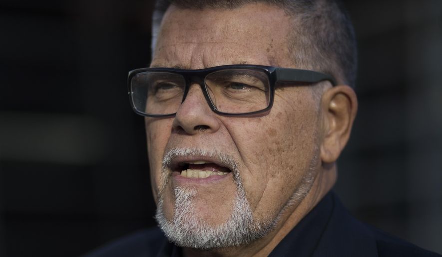 FILE - In this Thursday, Nov. 8, 2018 file photo, self-styled Dutch positivity guru Emile Ratelband answers questions during an interview in Utrecht, Netherlands. A Dutch court on Monday Dec. 3, 2018, has rejected the request of Emile Ratelband to shave 20 years off his age, in a case that drew worldwide attention. (AP Photo/Peter Dejong, File)