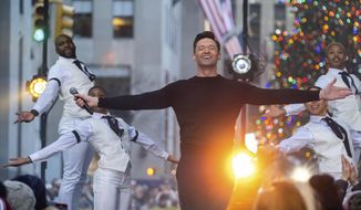 Actor and singer Hugh Jackman performs on NBC&#39;s &amp;quot;Today&amp;quot; show at Rockefeller Plaza on Tuesday, Dec. 4, 2018, in New York. (Photo by Charles Sykes/Invision/AP)