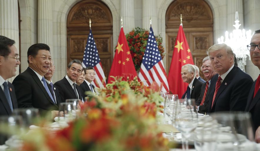 President Donald Trump with China&#39;s President Xi Jinping during their bilateral meeting at the G20 Summit, Saturday, Dec. 1, 2018 in Buenos Aires, Argentina. (AP Photo/Pablo Martinez Monsivais)