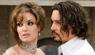 Angelina Jolie and Johnny Depp in film ‘The Tourist.’