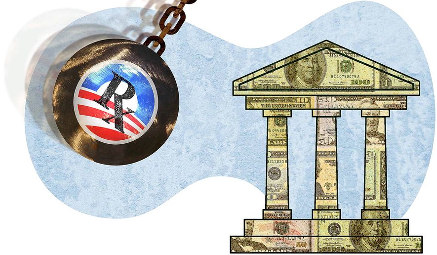 Obamacare Costs Breaking the Bank Illustration by Greg Groesch/The Washington Times
