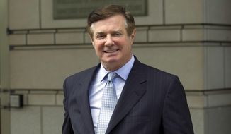 In this May 23, 2018, file photo, Paul Manafort, President Donald Trump&#39;s former campaign chairman, leaves the Federal District Court after a hearing in Washington.  (AP Photo/Jose Luis Magana) ** FILE **