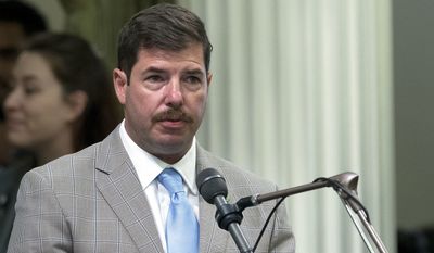 In this Aug. 15, 2016 photo, Assemblyman Joaquin Arambula, D-Kingsburg, speaks at the Capitol, Monday, in Sacramento, Calif. (AP Photo/Rich Pedroncelli)
