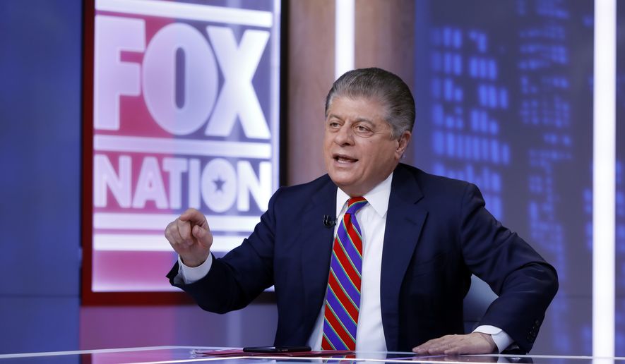In this file photo, Fox News senior judicial analyst Andrew Napolitano hosts the inaugural broadcast of &quot;Liberty File&quot; on the new streaming service Fox Nation, in New York, Tuesday, Nov. 27, 2018. (AP Photo/Richard Drew) 