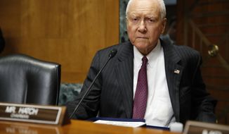 FILE - In this June 28, 2018, file photo, Sen. Orrin Hatch, R-Utah, chair of the Senate Finance Committee, attends a hearing on Capitol Hill in Washington. Hatch bemoaned the disappearance of political civility, kinship and cross-party collaboration during a farewell speech Wednesday, Dec. 12 where he called the Senate a legislative body in &amp;quot;crisis.&amp;quot; (AP Photo/Jacquelyn Martin, file)