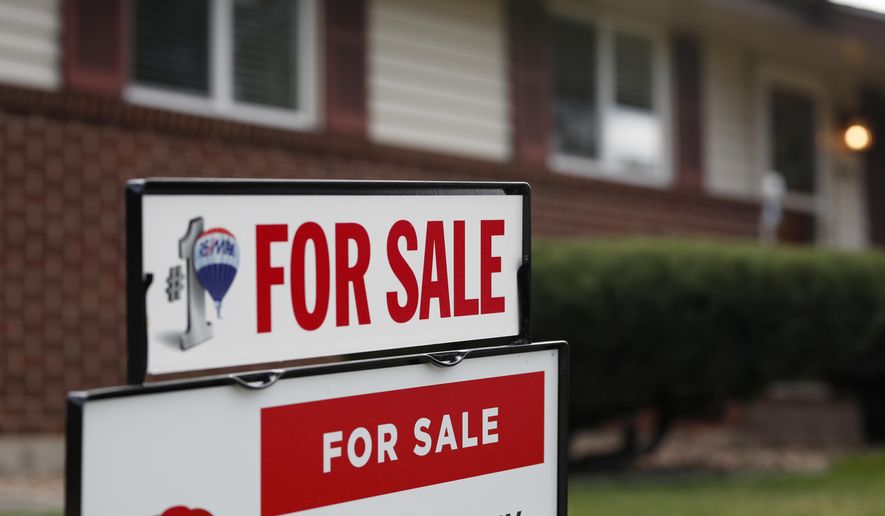 FILE- In this Oct 2, 2018, file photo a for sale sign stands outside a home on the market in the north Denver suburb of Thornton, Colo. Entry-level homes are hard to find. As a homebuyer, you can broaden your search by considering homes in need of improvement. (AP Photo/David Zalubowski, File)