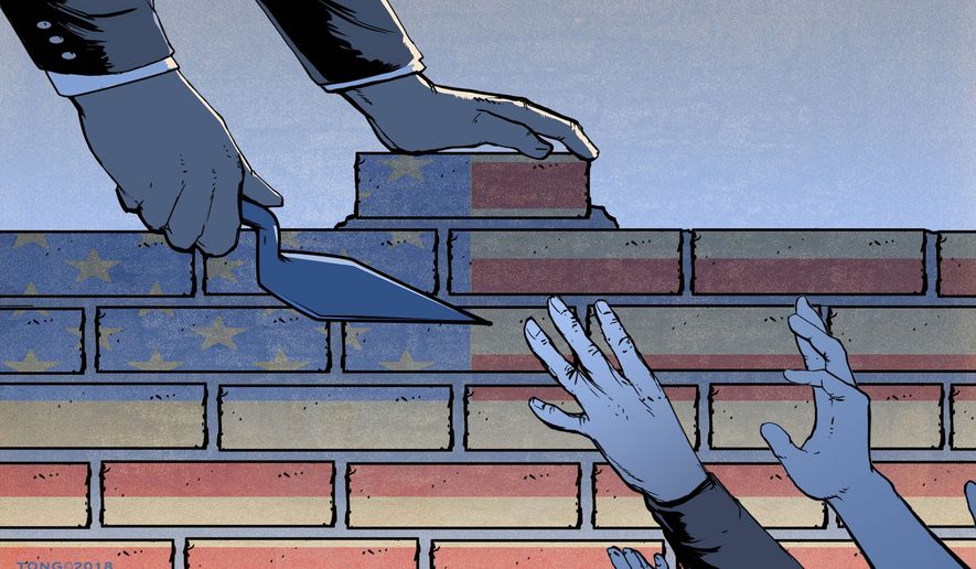 Illustration on the border wall by Paul Tong/Tribune Content Agency