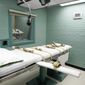 This May 27, 2008, file photo, shows the gurney in the death chamber in Huntsville, Texas. (AP Photo/Pat Sullivan, File)
