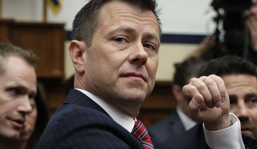 FBI agent Peter Strzok made a reference to an &quot;insurance policy&quot; in a message to his paramour, signaling it was to be used not to harm Donald Trump's campaign, but rather in case he won the presidency. (Associated Press/File)