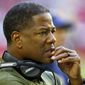 FILE - In this Nov. 18, 2018, file photo, Arizona Cardinals head coach Steve Wilks watches during the first half of an NFL football game against the Oakland Raiders, in Glendale, Ariz. The Atlanta Falcons defeated the Cardinals 40-14 on Sunday, Dec. 16. Another blowout loss has first-year coach Steve Wilks on even shakier ground. (AP Photo/Ross D. Franklin, File)