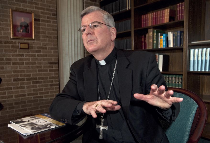 FILE - In this photograph taken on Monday, Oct. 18, 2010, Archbishop John C. Nienstedt talks about the Archdiocese of St. Paul and Minneapolis consolidation plan, which includes closing 21 churches, at his office in St. Paul, Minn. His successor, St. Paul and Minneapolis Archbishop Bernard Hebda wrote a remarkable letter to his flock Friday, Dec. 14, 2018, in which he revealed he sent the Vatican in 2016 a new allegation of improprieties with minors against retired Archbishop John Nienstedt. (AP Photo/Craig Lassig)