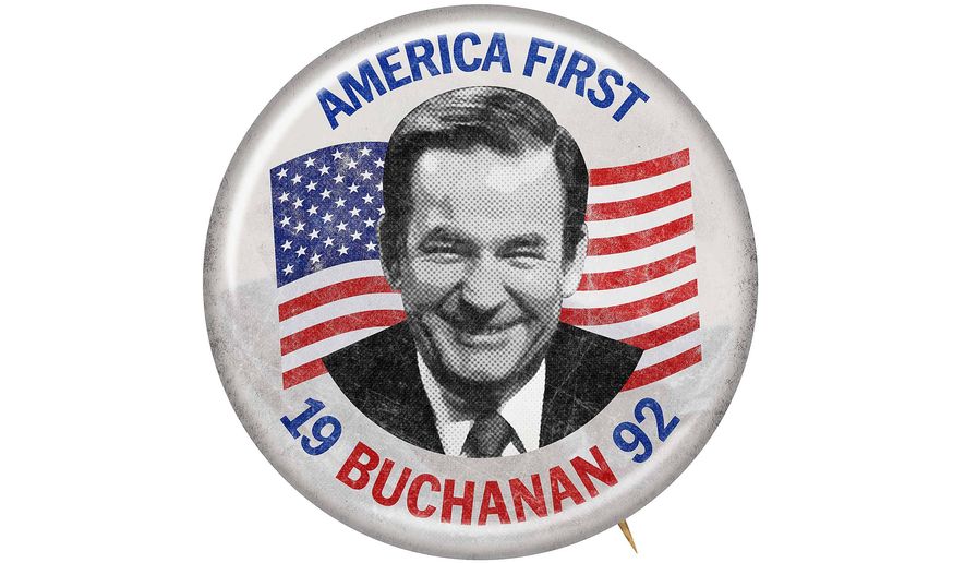 Buchanan 1992 Campaign Button Illustration by Greg Groesch/The Washington Times