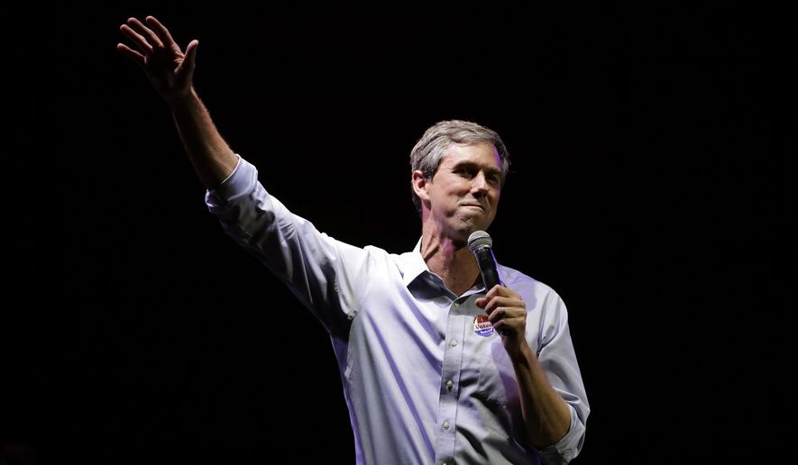 FILE - In this Nov. 6, 2018, file photo, U.S. Rep. Beto O&#x27;Rourke, the 2018 Democratic Candidate for U.S. Senate in Texas, makes his concession speech at his election night party in El Paso, Texas. During the Texas Senate race, some Democrats grumbled that O&#x27;Rourke wasn&#x27;t softening his liberal positions enough to finish a near-upset of Ted Cruz. Now, as the one-time punk rocker mulls a 2020 White House run, some activists are suggesting he&#x27;s not liberal enough. O’Rourke says he rejects party labels, but he may not be able to avoid being confined to an ideological lane forever. (AP Photo/Eric Gay, File)