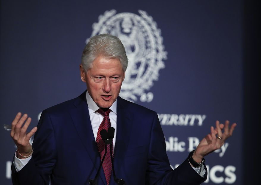 Former President Bill Clinton speaks at a symposium in Georgetown University in Washington, Monday, Nov. 6, 2017. (AP Photo/Manuel Balce Ceneta) ** FILE **