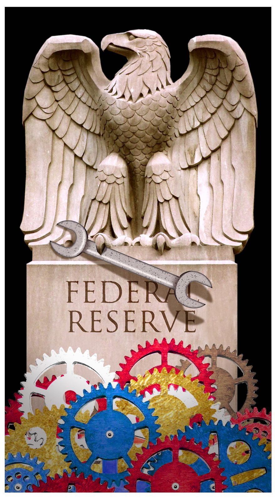 Illustration on the Federal reserve&#39;s destructive economic meddling by Alexander Hunter/The Washington Times