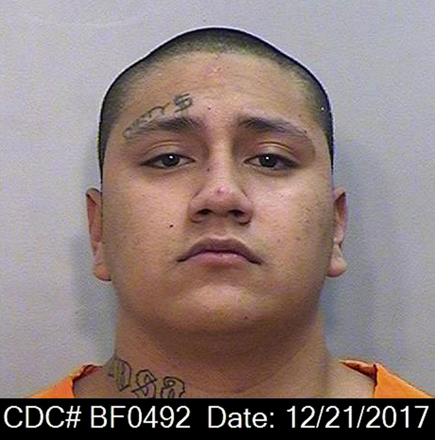 This Dec. 21, 2017 photo provided by the California Department of Corrections and Rehabilitation (CDCR) shows Shalom Mendoza. Authorities in Northern California are searching for Mendoza who escaped from San Quentin State Prison overnight and pulled off a carjacking. (California Department of Corrections and Rehabilitation via AP)