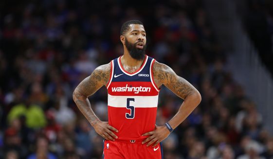 Washington Wizards forward Markieff Morris (5) during the second half of an NBA basketball game against the Detroit Pistons Wednesday, Dec. 26, 2018, in Detroit. The Pistons defeated the Wizards 106-95. (AP Photo/Duane Burleson) ** FILE **